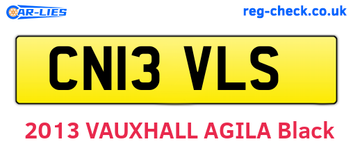 CN13VLS are the vehicle registration plates.