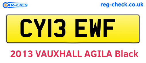 CY13EWF are the vehicle registration plates.