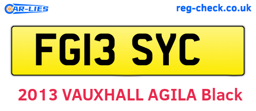FG13SYC are the vehicle registration plates.
