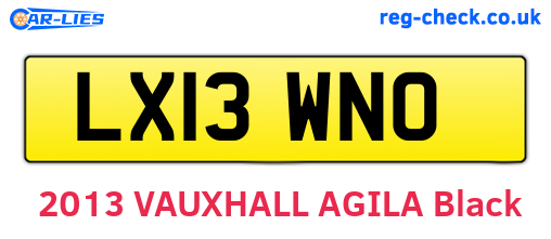 LX13WNO are the vehicle registration plates.