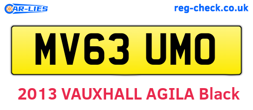 MV63UMO are the vehicle registration plates.