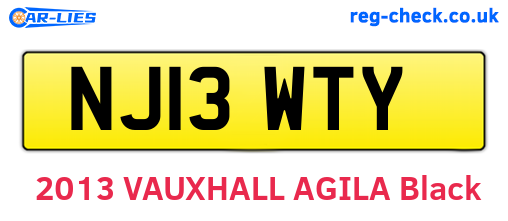 NJ13WTY are the vehicle registration plates.
