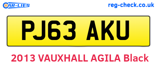PJ63AKU are the vehicle registration plates.