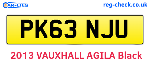 PK63NJU are the vehicle registration plates.