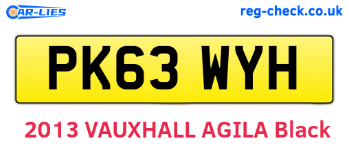 PK63WYH are the vehicle registration plates.