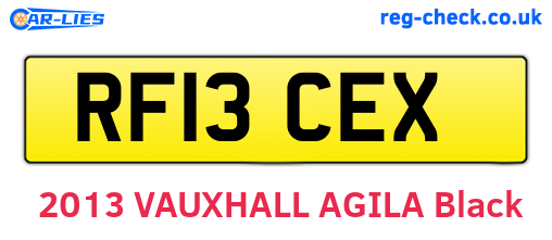 RF13CEX are the vehicle registration plates.