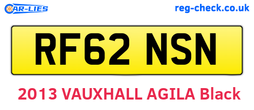 RF62NSN are the vehicle registration plates.