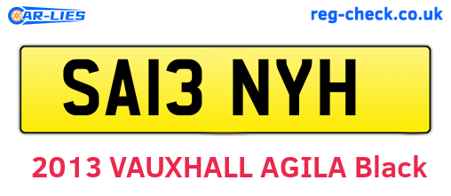 SA13NYH are the vehicle registration plates.
