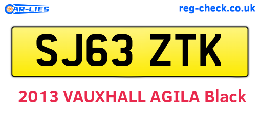 SJ63ZTK are the vehicle registration plates.