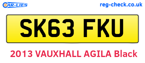 SK63FKU are the vehicle registration plates.