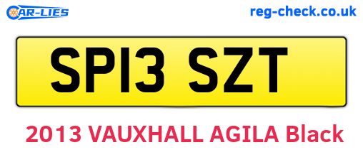 SP13SZT are the vehicle registration plates.
