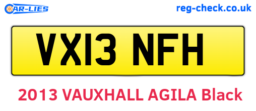 VX13NFH are the vehicle registration plates.