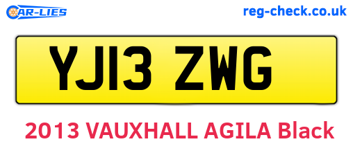 YJ13ZWG are the vehicle registration plates.