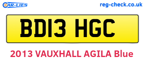 BD13HGC are the vehicle registration plates.