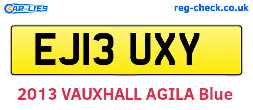EJ13UXY are the vehicle registration plates.