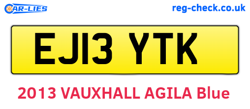 EJ13YTK are the vehicle registration plates.