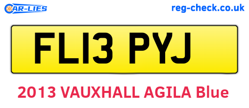 FL13PYJ are the vehicle registration plates.