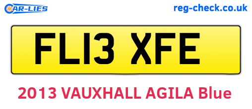 FL13XFE are the vehicle registration plates.