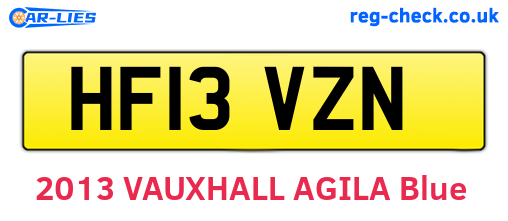HF13VZN are the vehicle registration plates.