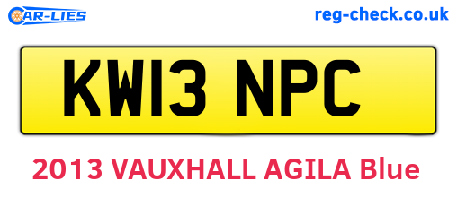 KW13NPC are the vehicle registration plates.