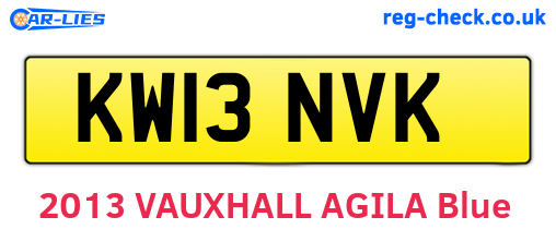 KW13NVK are the vehicle registration plates.