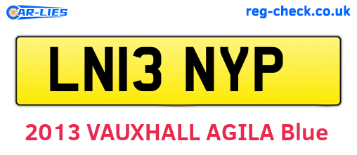 LN13NYP are the vehicle registration plates.