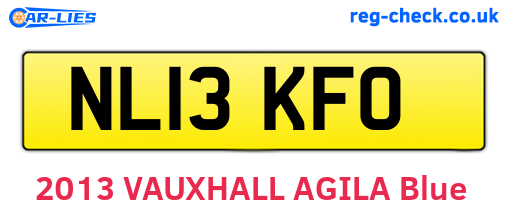 NL13KFO are the vehicle registration plates.