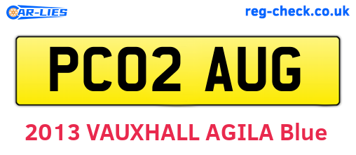 PC02AUG are the vehicle registration plates.