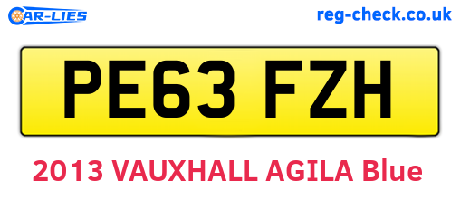 PE63FZH are the vehicle registration plates.