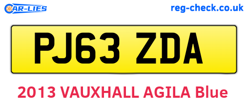 PJ63ZDA are the vehicle registration plates.