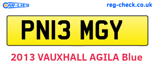 PN13MGY are the vehicle registration plates.