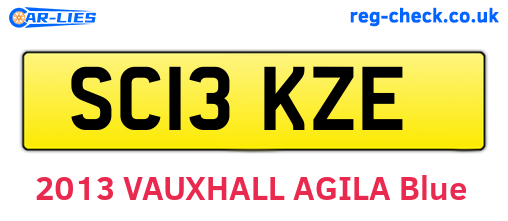 SC13KZE are the vehicle registration plates.