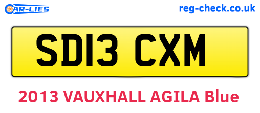 SD13CXM are the vehicle registration plates.