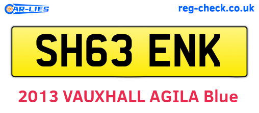 SH63ENK are the vehicle registration plates.