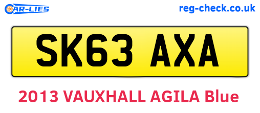 SK63AXA are the vehicle registration plates.