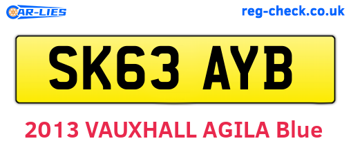 SK63AYB are the vehicle registration plates.