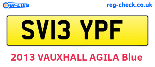 SV13YPF are the vehicle registration plates.