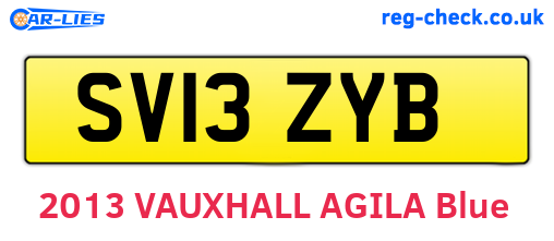 SV13ZYB are the vehicle registration plates.