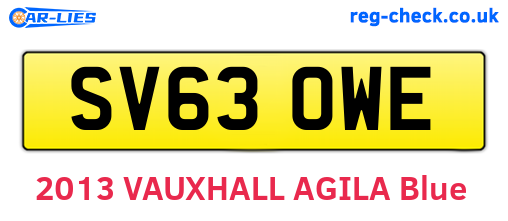 SV63OWE are the vehicle registration plates.