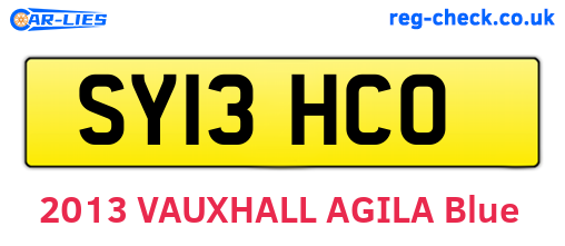 SY13HCO are the vehicle registration plates.