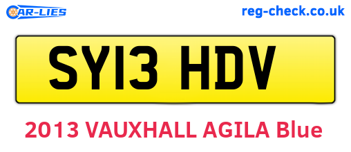 SY13HDV are the vehicle registration plates.
