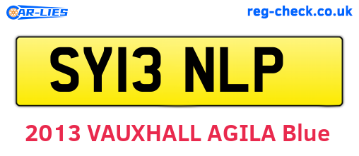 SY13NLP are the vehicle registration plates.