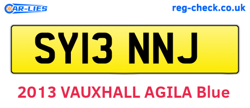SY13NNJ are the vehicle registration plates.