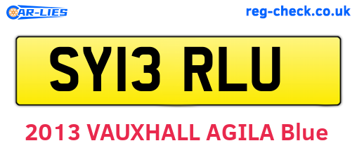 SY13RLU are the vehicle registration plates.