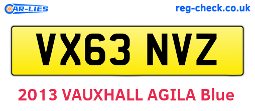 VX63NVZ are the vehicle registration plates.