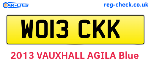 WO13CKK are the vehicle registration plates.