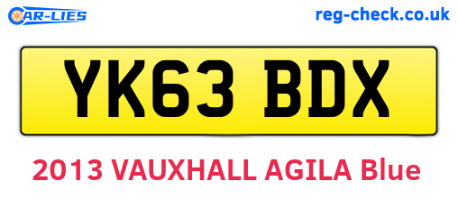 YK63BDX are the vehicle registration plates.
