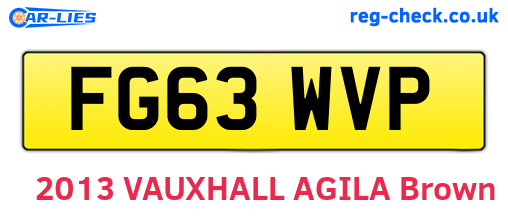 FG63WVP are the vehicle registration plates.