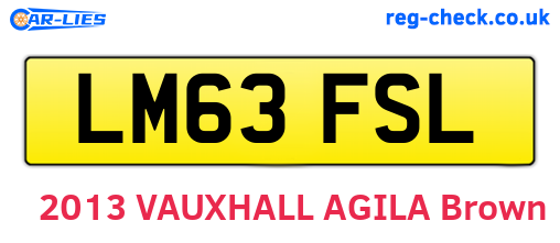LM63FSL are the vehicle registration plates.