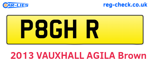 P8GHR are the vehicle registration plates.